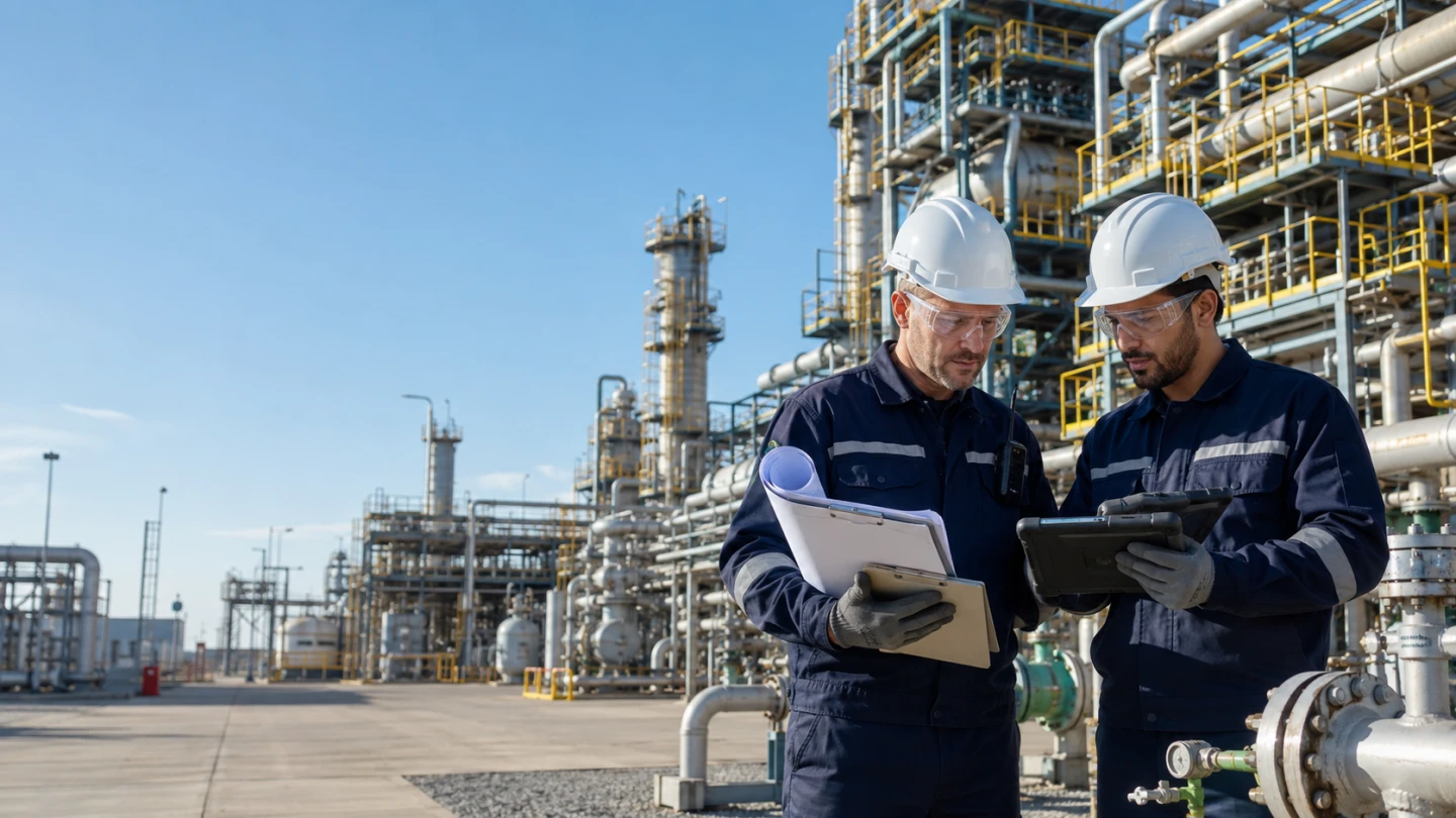 Industrial valve and piping illustration